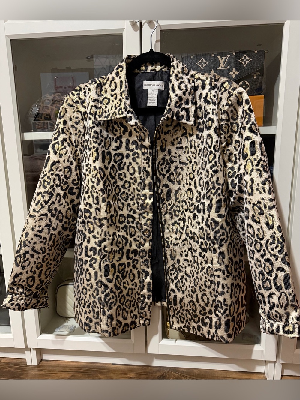 Draper’s & Damon’s Leopard Print Jean Jacket in Cream & Black